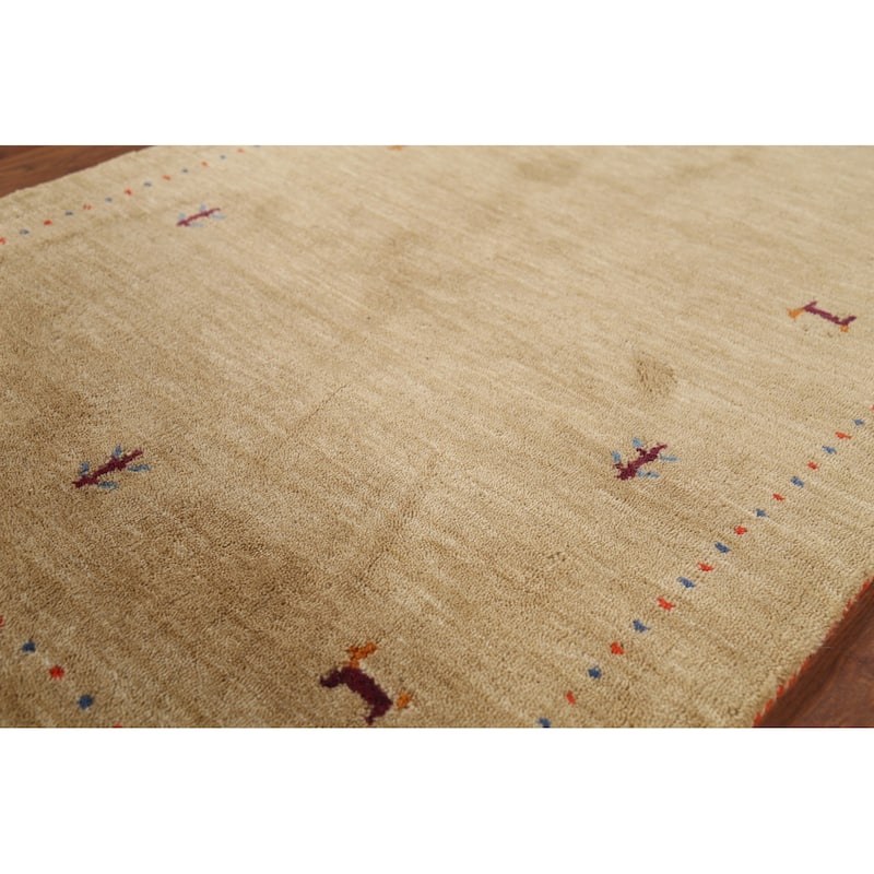 Tribal Gabbeh Indian Accent Rug Handmade Modern Wool Carpet - 2'11"x 5'2"