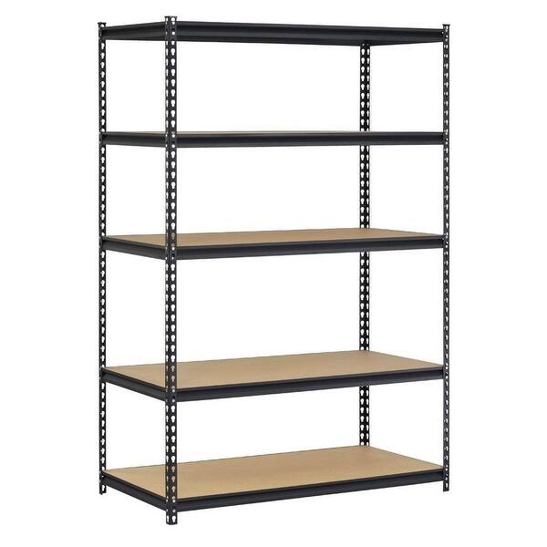 Heavy Duty Black Metal Storage Rack Shelving Unit With 5 Adjustable Shelves On Sale Overstock 29084457