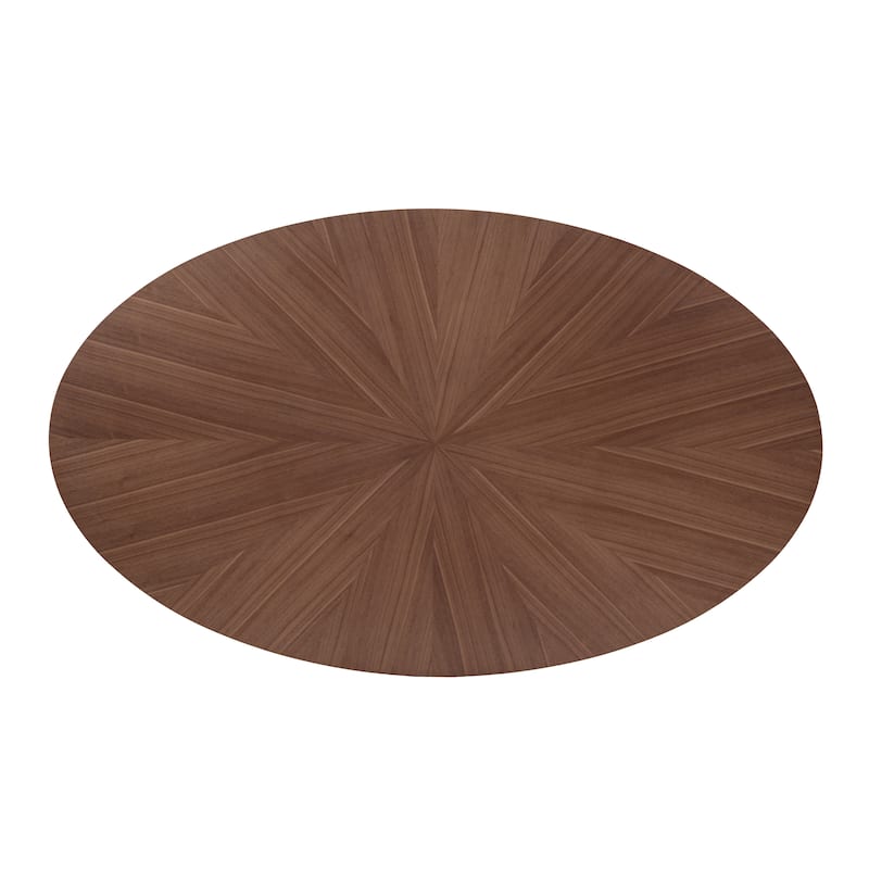 Furniture of America Shaw Mid-century Walnut 71-inch Oval Wood Dining Table
