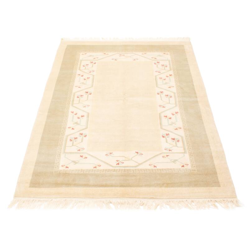 ECARPETGALLERY Hand-knotted Color Transition Beige Wool Rug - 5'6 x 8'2