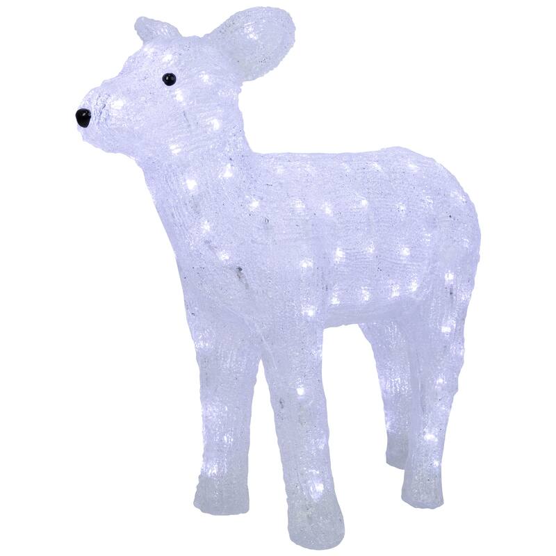 18" Lighted Acrylic Baby Reindeer Christmas Outdoor Decoration - Clear