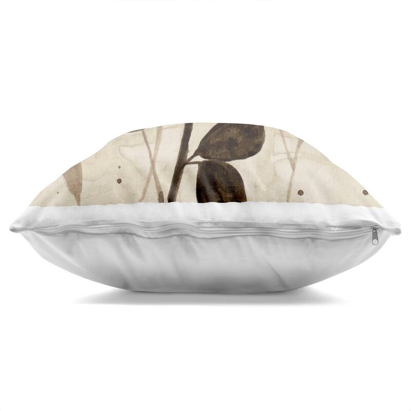 Stupell Beige & Brown Natural Leaves Decorative Printed Throw Pillow Design by Krinlox