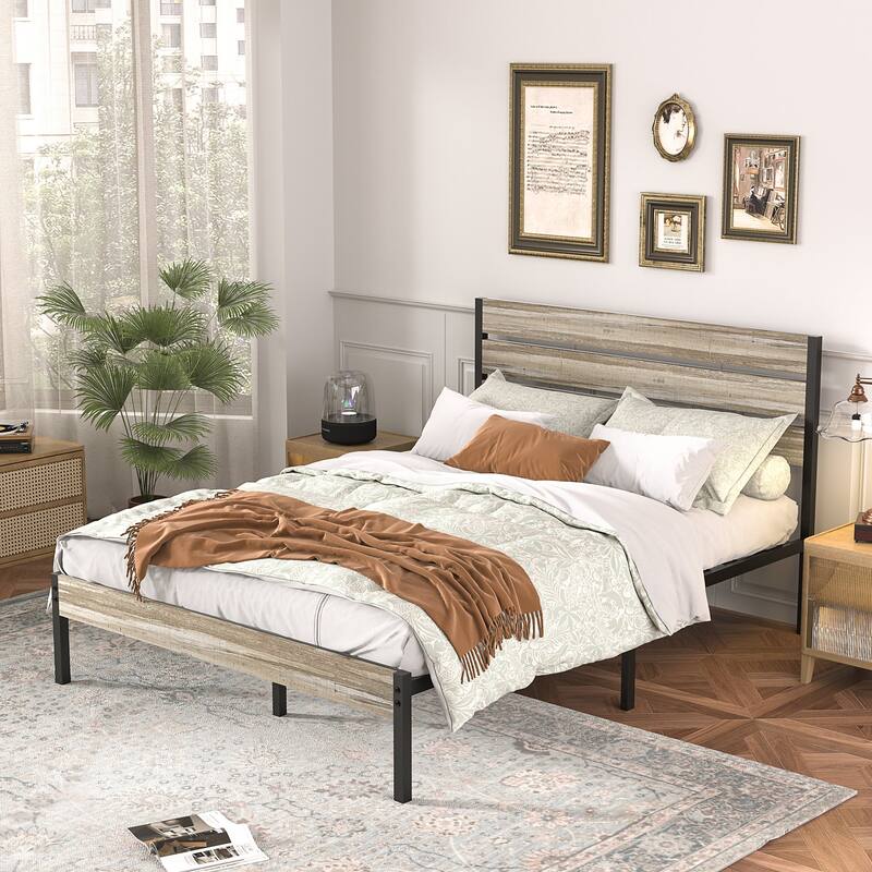 Javlergo 3 Pieces Bedroom Set Include Bed Frame & Set of 2 Nightstand