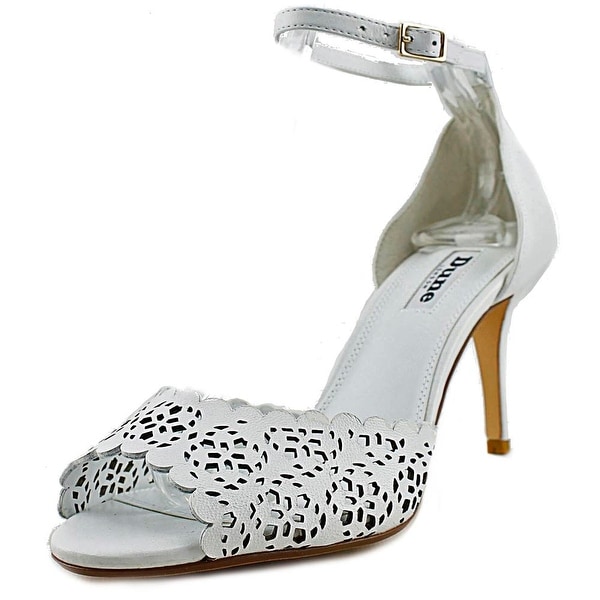 Dune London Mylene Women Peep-Toe Leather White Heels