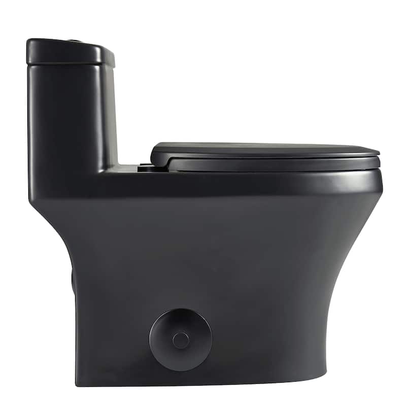 Fine Fixtures Dual-Flush One-Piece Toilet With High-Efficiency Flush, 12" Rough-in, Elongated bowl