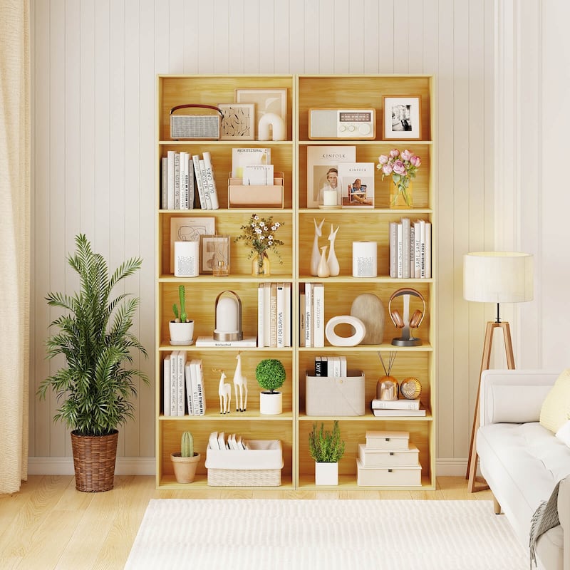 Costway 70" Tall 6-Tier Bookcase with 6 Open Shelves Anti-Toppling - See Details