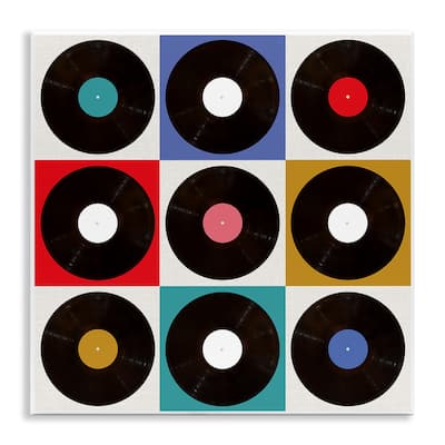 Stupell Geometric Music Records Wall Plaque Art Design By Katrina Craven
