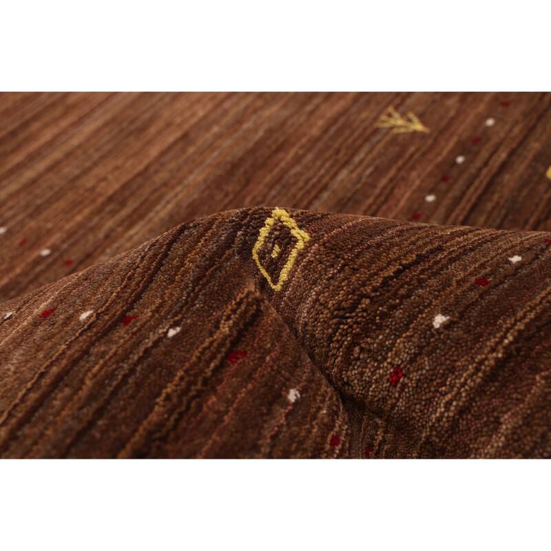 ECARPETGALLERY Hand Loomed Kashkuli Gabbeh Brown Wool Rug - 5'0 x 7'10