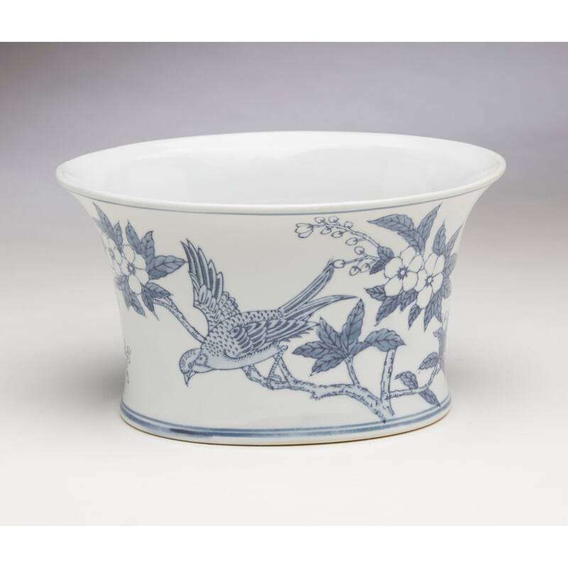 Aa Importing 59847 Blue And White Planter - 6 X 10 X 7 inches