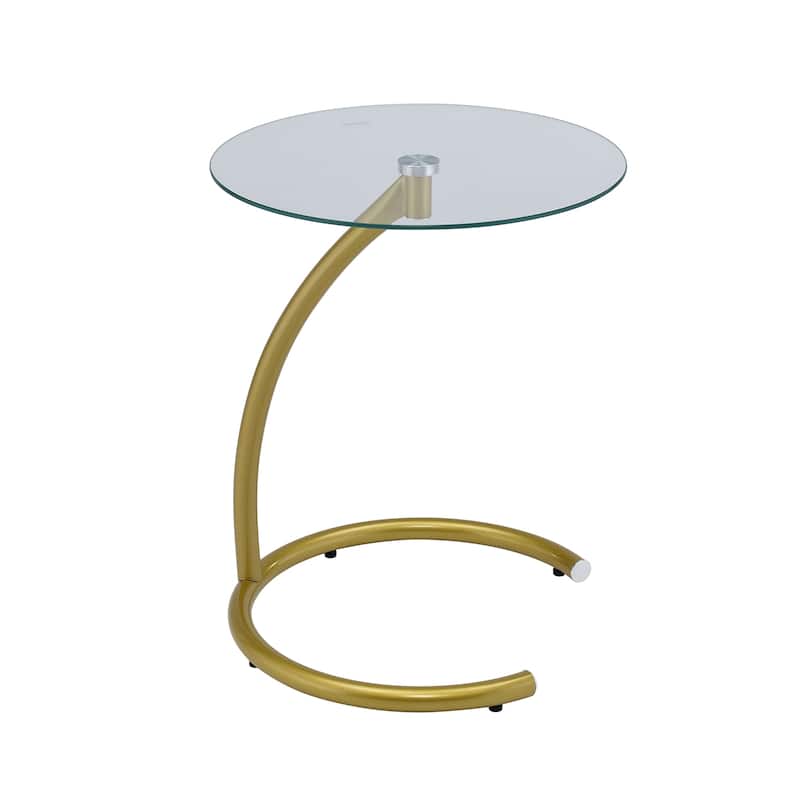 Accent Side End Table, Metal/Glass