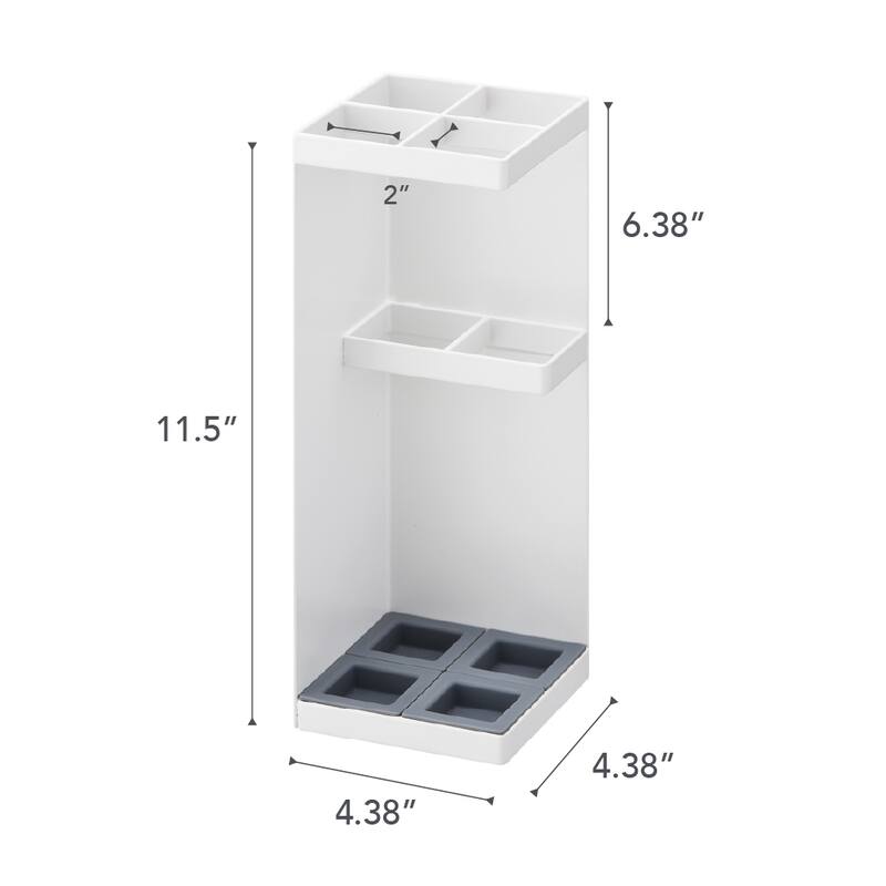 Yamazaki Home Compact Umbrella Stand, Steel, Holds 4 umbrellas - L 4.33 x W 4.33 x H 11.81 inches