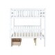 preview thumbnail 16 of 18, Full over Full Rubber Wood Bunk Bed with 2 Drawers,Convertible into 2 Full Beds,Ladder and Safety Guardrails