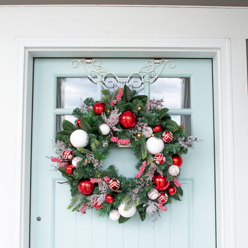 Adjustable Wreath Hanger for Door - Antler (White) - White