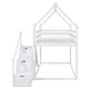 preview thumbnail 23 of 26, Twin over Twin House Loft Kids Bed with Slide & Storage Staircase, Natural