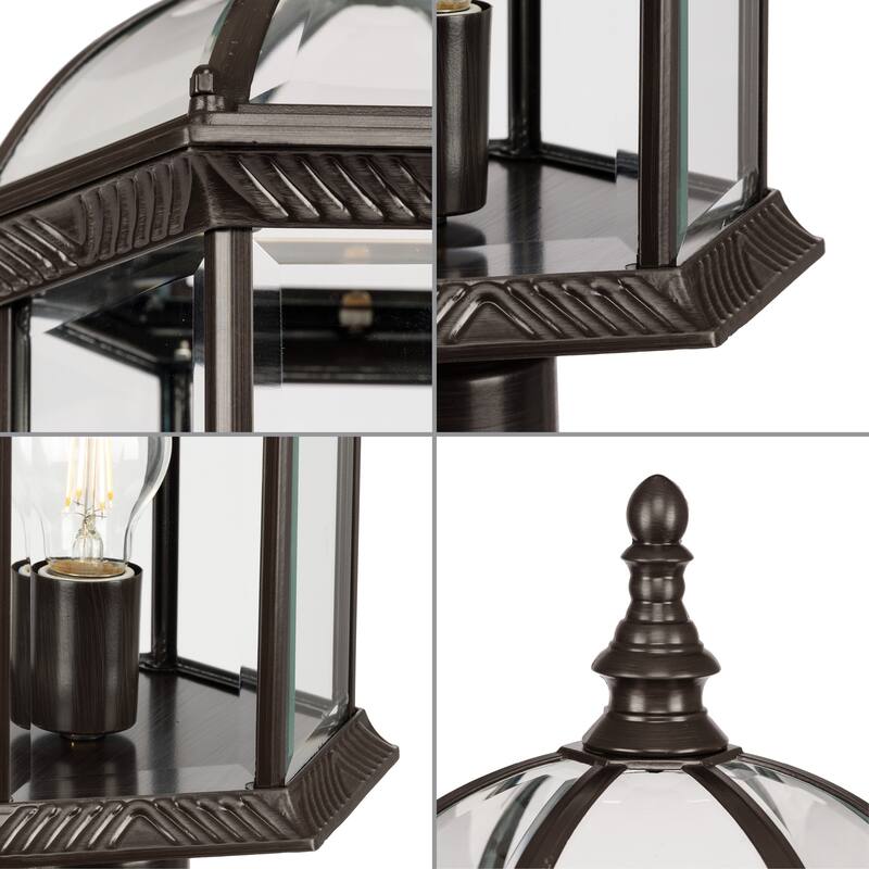 Dillard Collection One-Light Antique Bronze Outdoor Post Light - 9.75 in x 9.75 in x 18.12 in