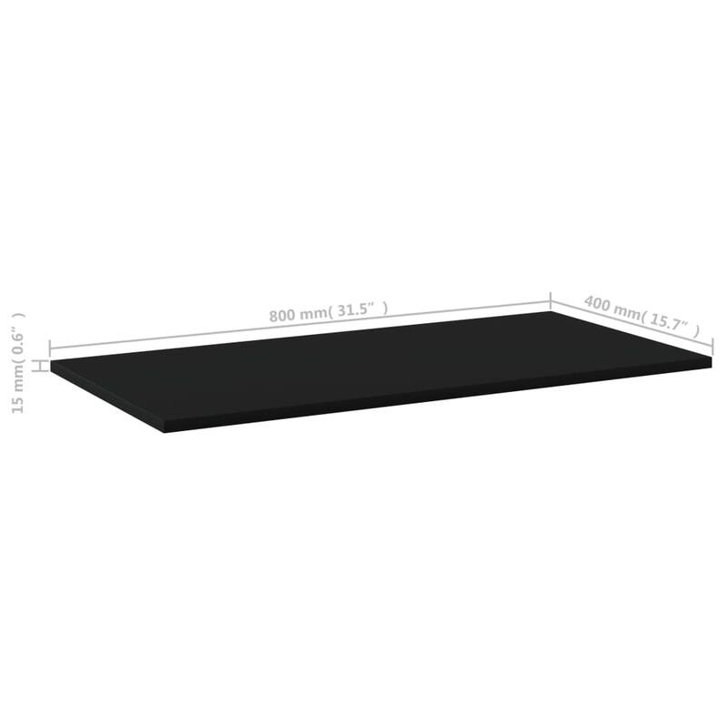 vidaXL Bookshelf Boards 8 pcs Black 31.5"x15.7"x0.6" Chipboard