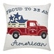 preview thumbnail 2 of 3, Proud To Be An American Blue Stars On Red Truck Pillow 18x18