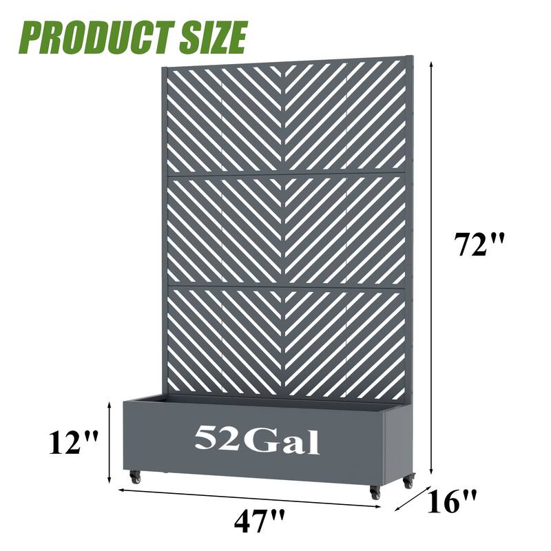 Raised Garden Bed Planter with Trellis Movable Planter Box with Lockable Wheels