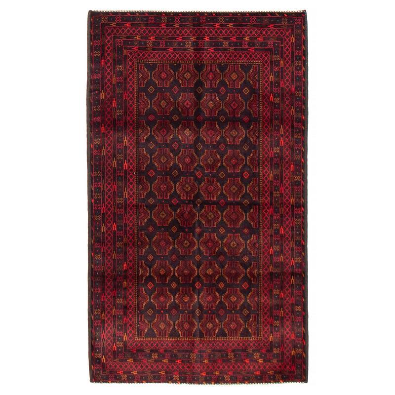 Teimani Red Rug 3'9" x 6'6" - 3'9 x 6'6 - Red - 3'9 x 6'6