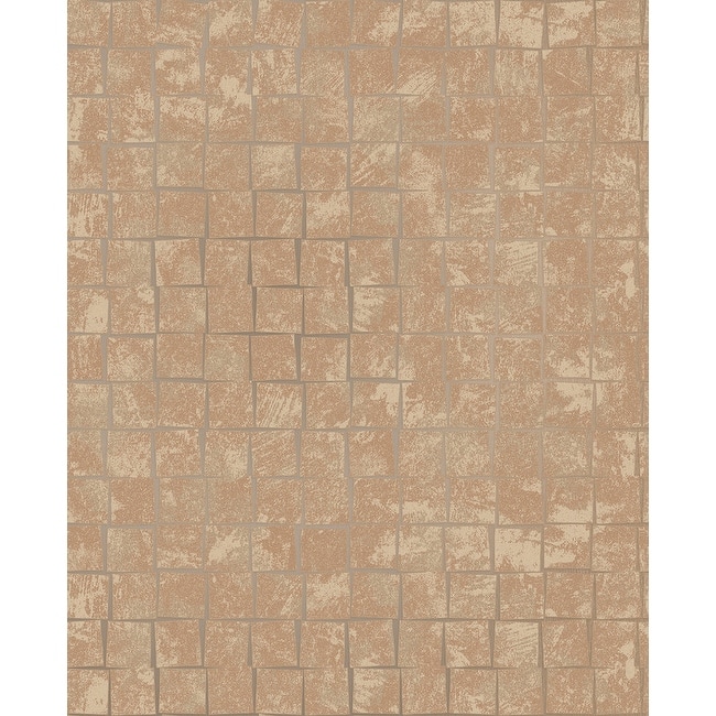 Decorline Cubist Copper Geometric Wallpaper - 20.5in x 396in x 0.025in