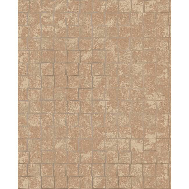 Decorline Cubist Copper Geometric Wallpaper - 20.5in x 396in x 0.025in