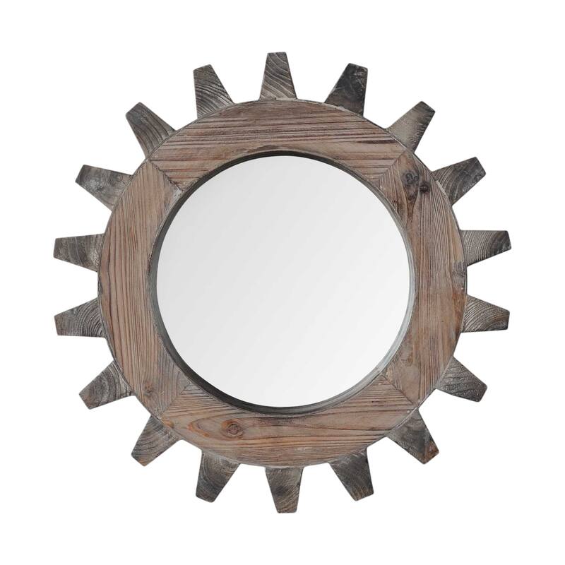 HomeRoots 17" Black Abstract Wood Framed Accent Mirror