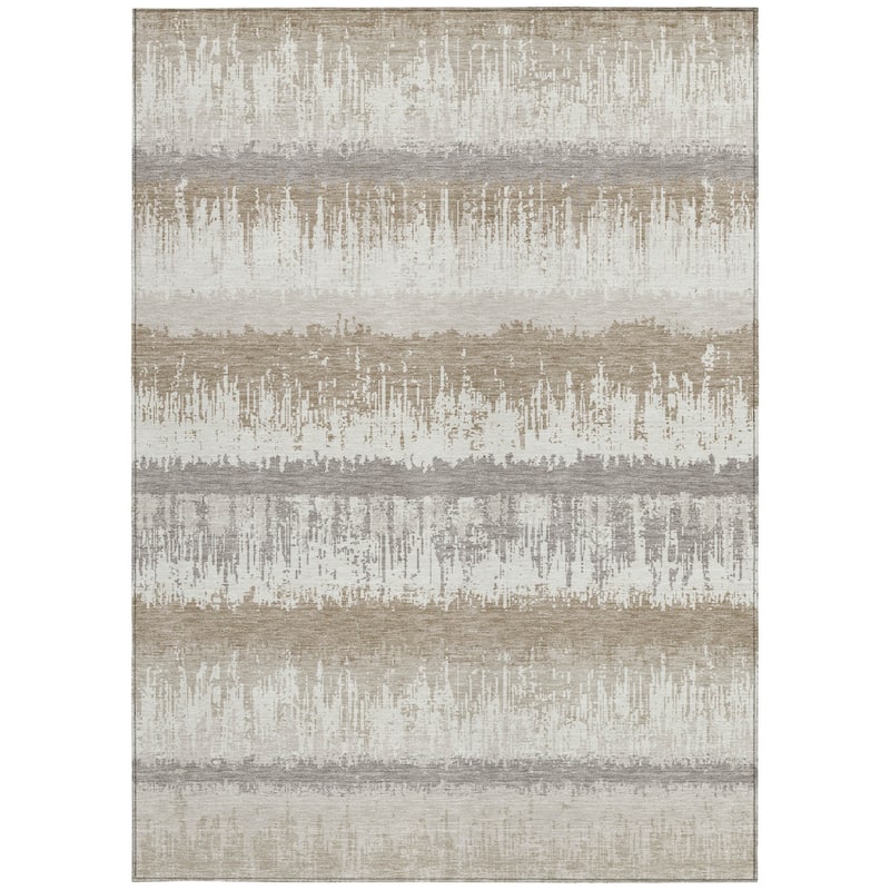 HomeRoots Striped Transitional Rectangle Outdoor Rug