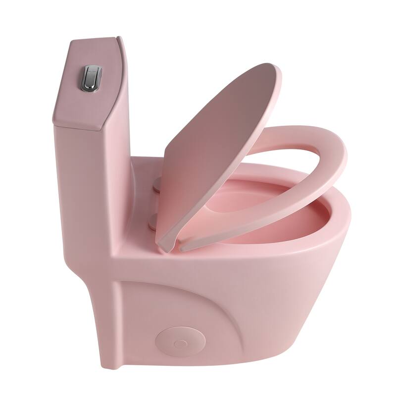 1.6/1.1GPF Dual-Flush One-Piece Toilet, Elongated ADA, 12" S-Trap,Pink