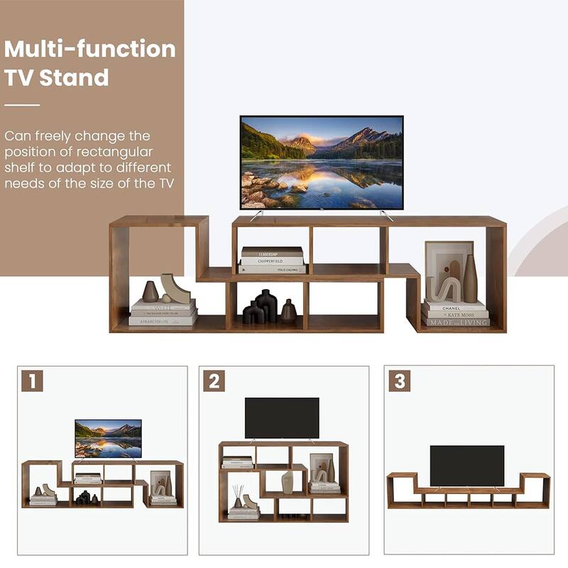 Mieres Modern Entertainment Center with Open Storage Shelves, TV Console Stand - n/a