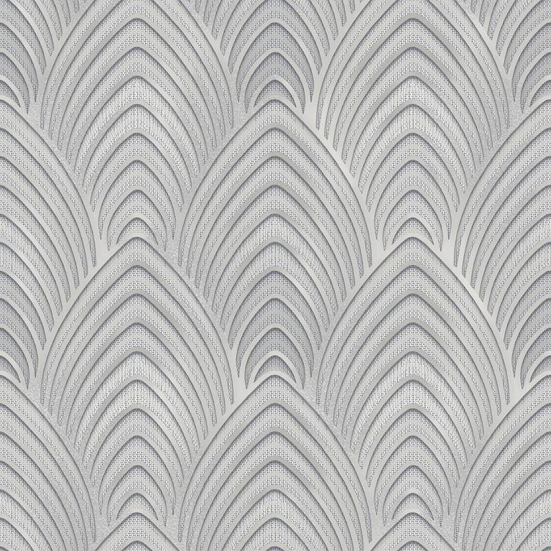 Galerie Wallcoverings Utopia Collection Arch Array Luster Finish Vinyl on Non-woven Wallpaper Roll - 33-feet long x 21-inches wide - Silver