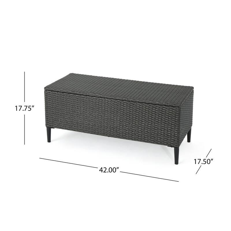 Rattan Storage Bench Leisure Bench, Patio Bench Outdoor Bench