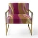 preview thumbnail 89 of 101, Designart "Mettalic Indigo And Gold II" Upholstered Abstract Accent Chair - Glam Arm Chair For Living Room