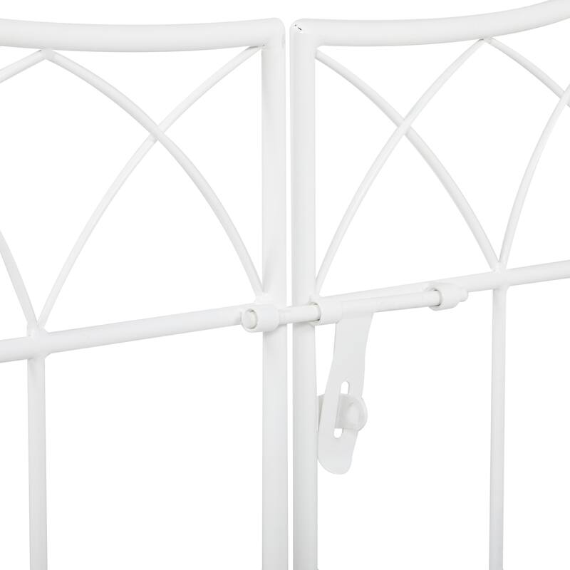 Metal Indoor Outdoor Arched Gate Garden Arbor with Lattice Work Sides - Black or White - Roche River Decor