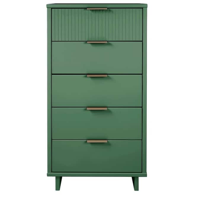 Manhattan Comfort Granville Tall 23.62" Modern Narrow 5 Drawer Dresser
