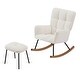 preview thumbnail 16 of 24, Rocking Chair Nursery Glider Chair High Back Rocking Armchair Upholstered Lounge Chair