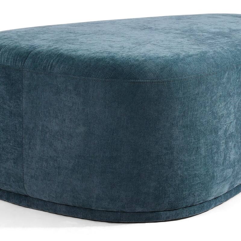 Bonnie 26"/43" W Chenille Small/ Oversized Triangular Cheese Ottoman