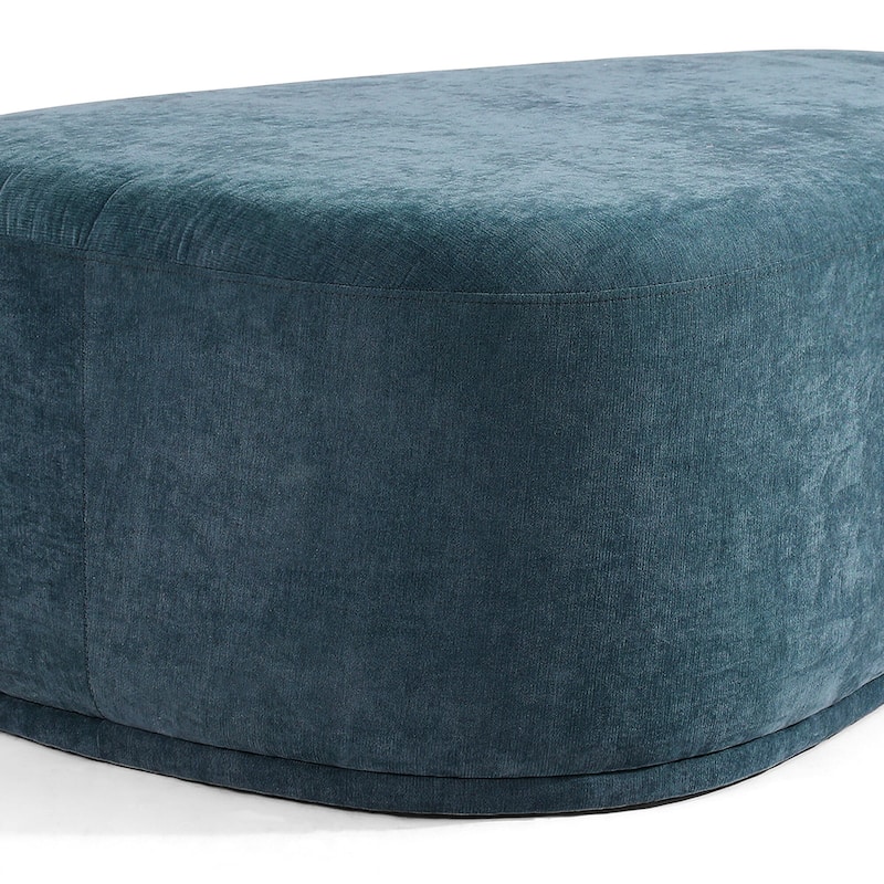 Leon 43" W Modern Oversized Chenille Triangular Cheese Ottoman