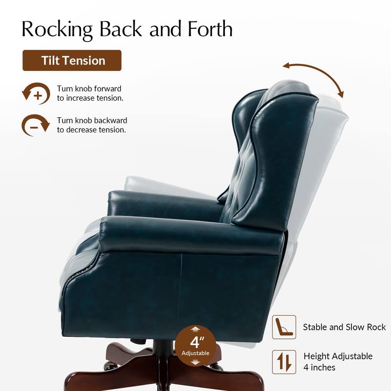 Maximiliano Modern Swivel Executive Chair with Tufted Back by HULALA HOME