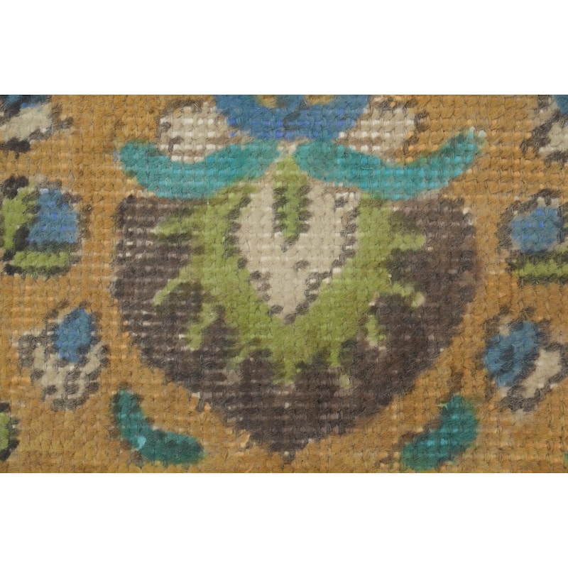 Hand Knotted Oriental 100% Wool Carpet Traditional Floral Oranges & Rust Tabriz Area Rug - 9' 4'' X 6' 2''