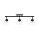 preview thumbnail 1 of 2, Yep by Golden Lighting Duncan 3-light Semi-Flush Mount in Matte Black and Clear Glass - Matte Black - 3-Light Semi-flush