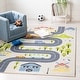 preview thumbnail 1 of 12, SAFAVIEH Kids Playhouse Machine Washable Slip Resistant Tonya Hopscotch 3' 3" x 5' 3" - Beige/Green - Rectangle