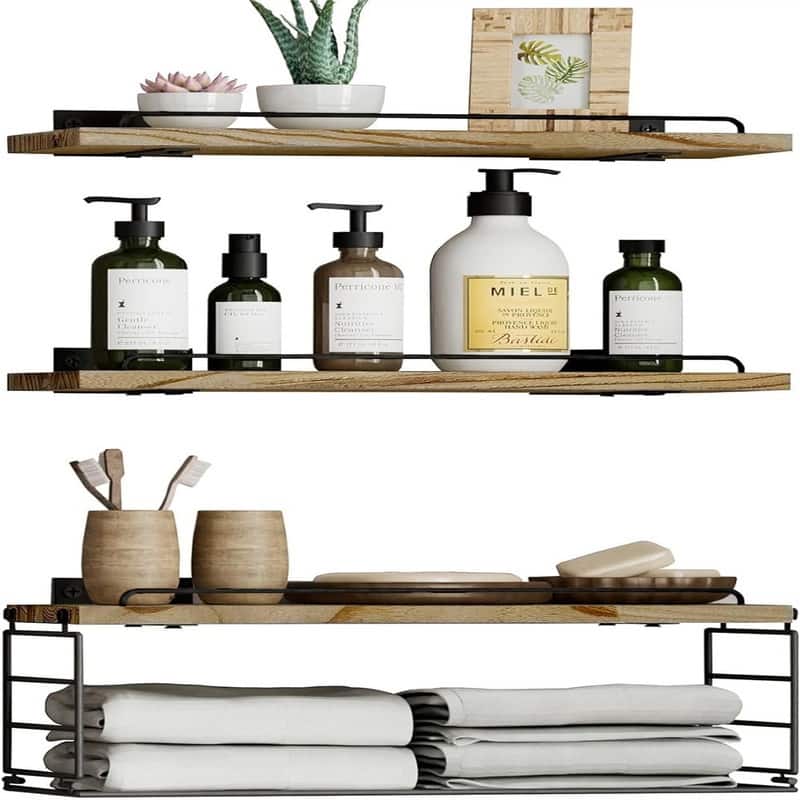 Floating Bathroom Shelves Over Toilet - 5.9"D x 16.2"W x 5.9"H