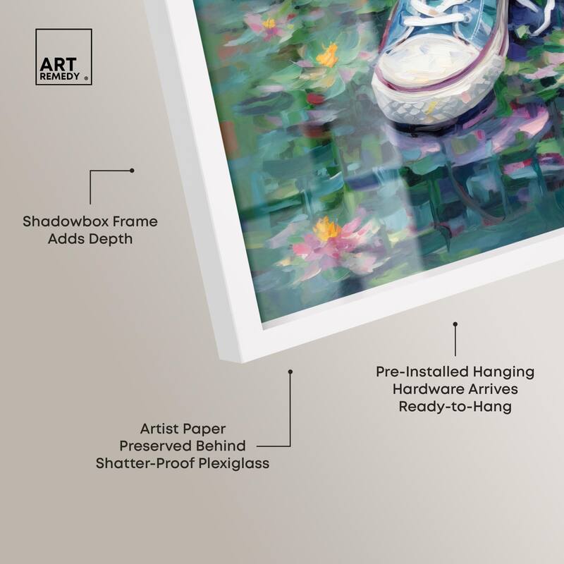 Lily Pad Sneakers II Shadowbox by Art Remedy