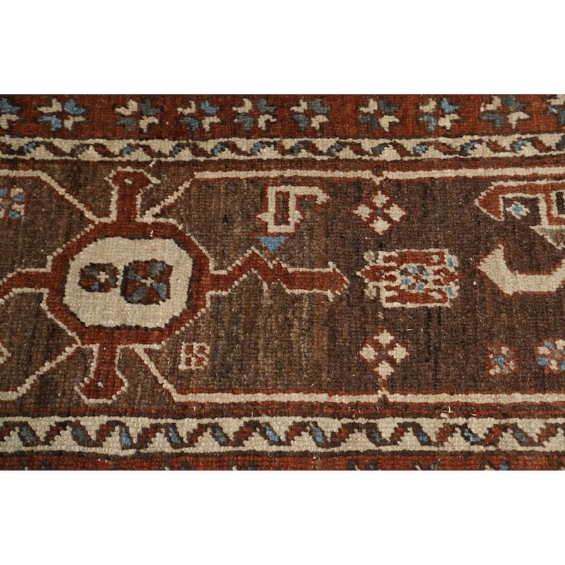 Hand Knotted Oriental 100% Wool Carpet Traditional Medallion Oranges & Rust Heriz (serapi) Area Rug - 13' 4'' X 9' 7''