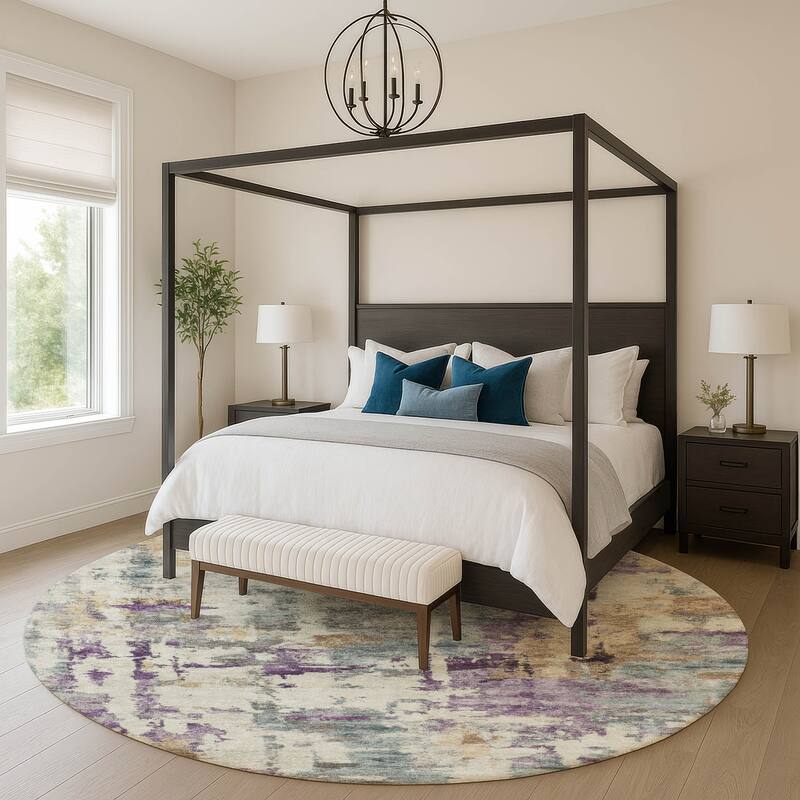 Premium Washable Super Soft Modern Casual Mayfield Rug - Linen - 8' x 8'