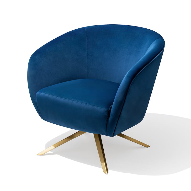 Modern Upholstered 360-degree Swivel Accent Chair Faux Leather Sofa Chair