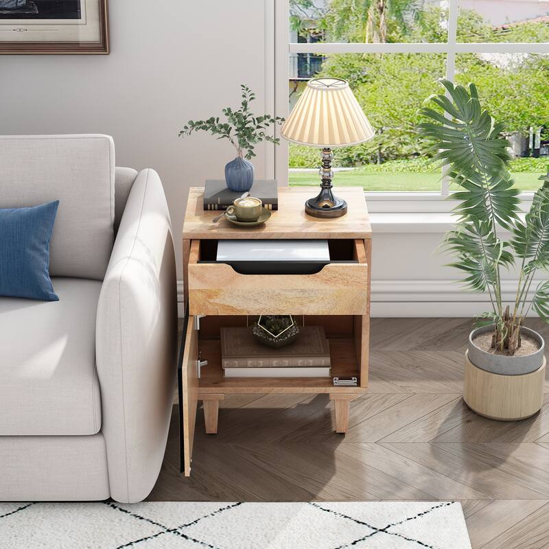 Modern Nightstand,Bedside Table with Drawer for Bedroom Living Room