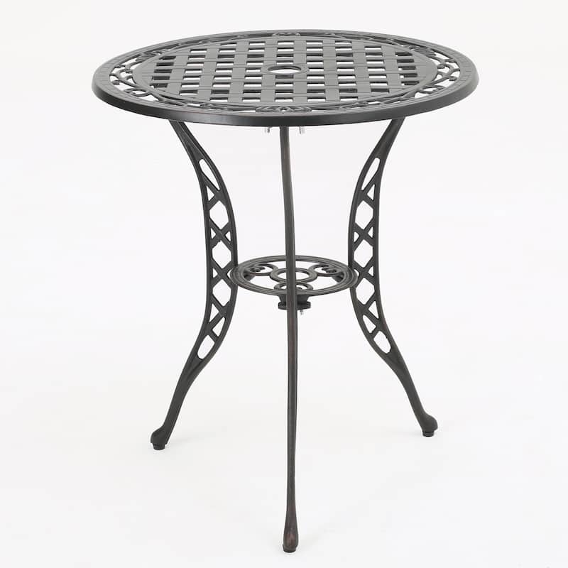 Roomfitters 3-Piece Metal Bistro Set Outdoor Patio Dining Furniture with Round Table and 2 Chairs, Black