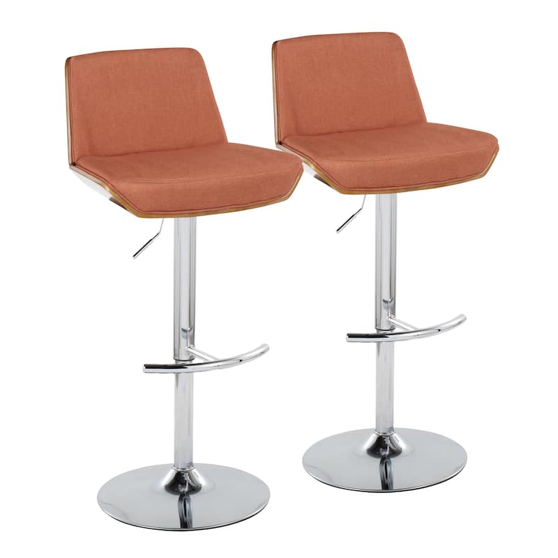 Carson Carrington Clemens Adjustable Bar Stool with Rounded T Footrest (Set of 2)