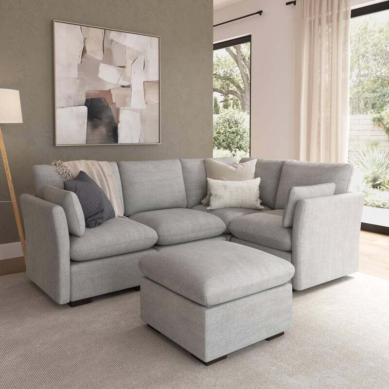 Bush Home Sienna Modular 3-Seater Sectional with Storage Ottoman